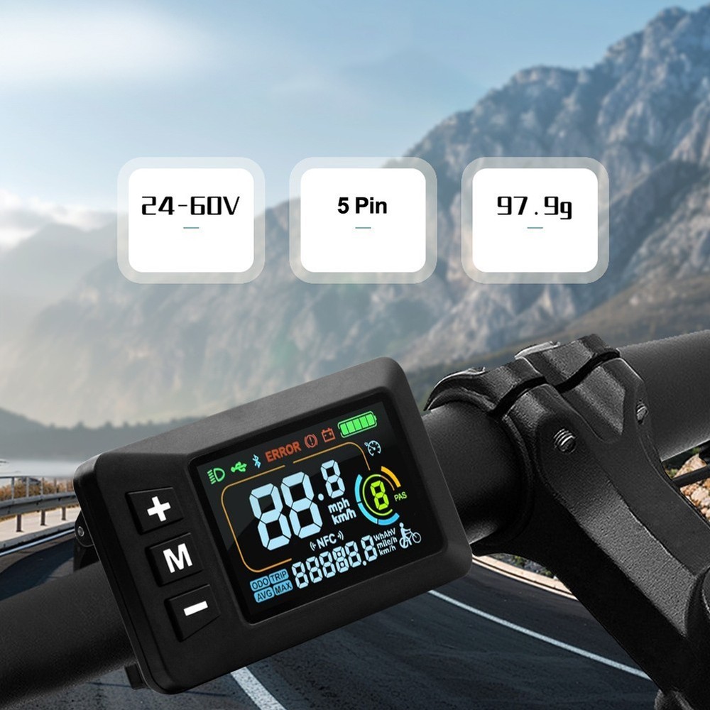 LCD Display for E Bikes Waterproof with Compatibility for Multiple Voltages