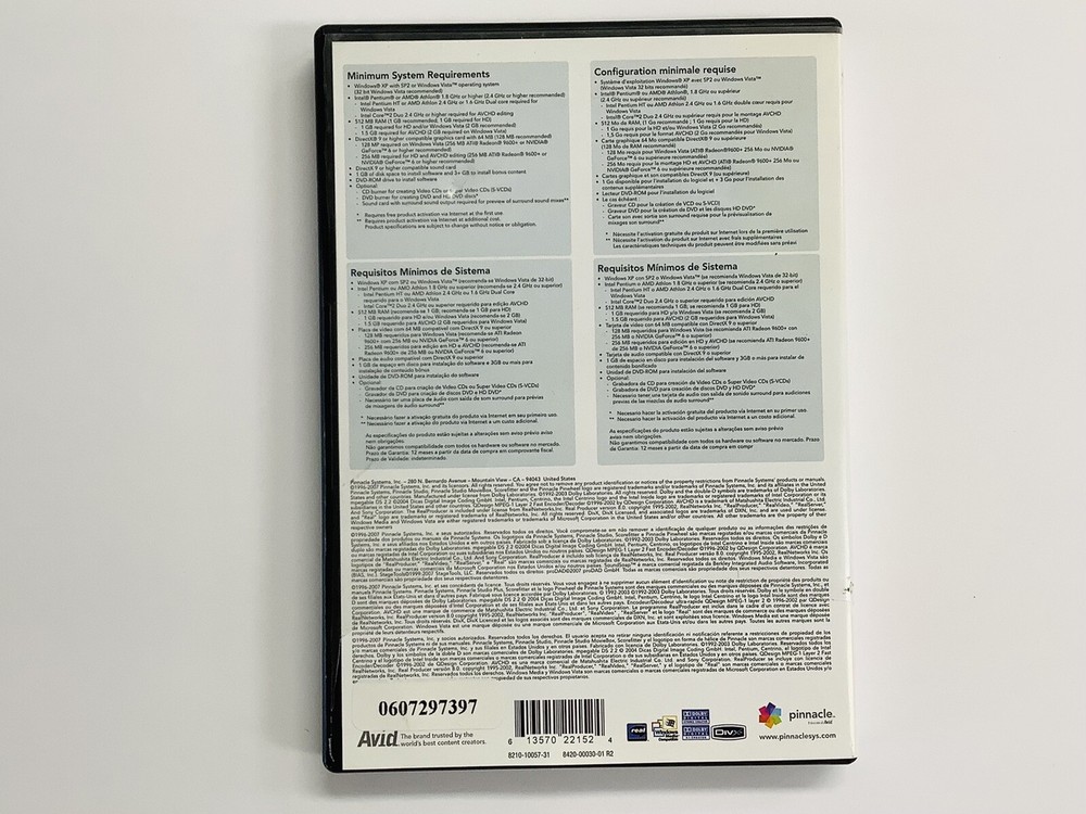 Pinnacle Studio Plus Version 11 - Upgrade w/Serial Number & Booklet 2-Disc Set G