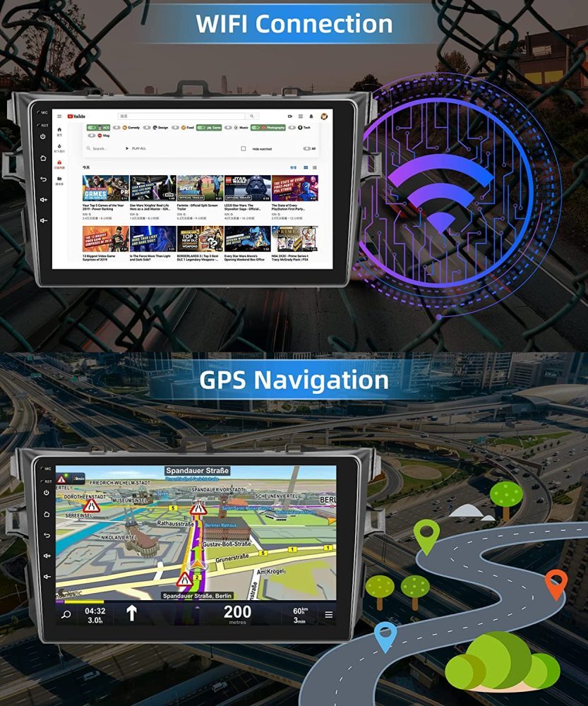 Apple Carplay For Toyota Corolla 2009-2013 Car Stereo Radio Android 15 GPS WIFI