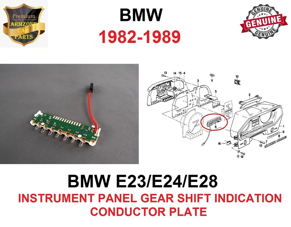 Instrument cluster Shift Indication circuit board & lights For BMW E23,E24,E28