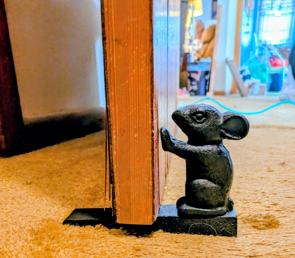 Vintage Style Mouse Cast Iron Door Stop