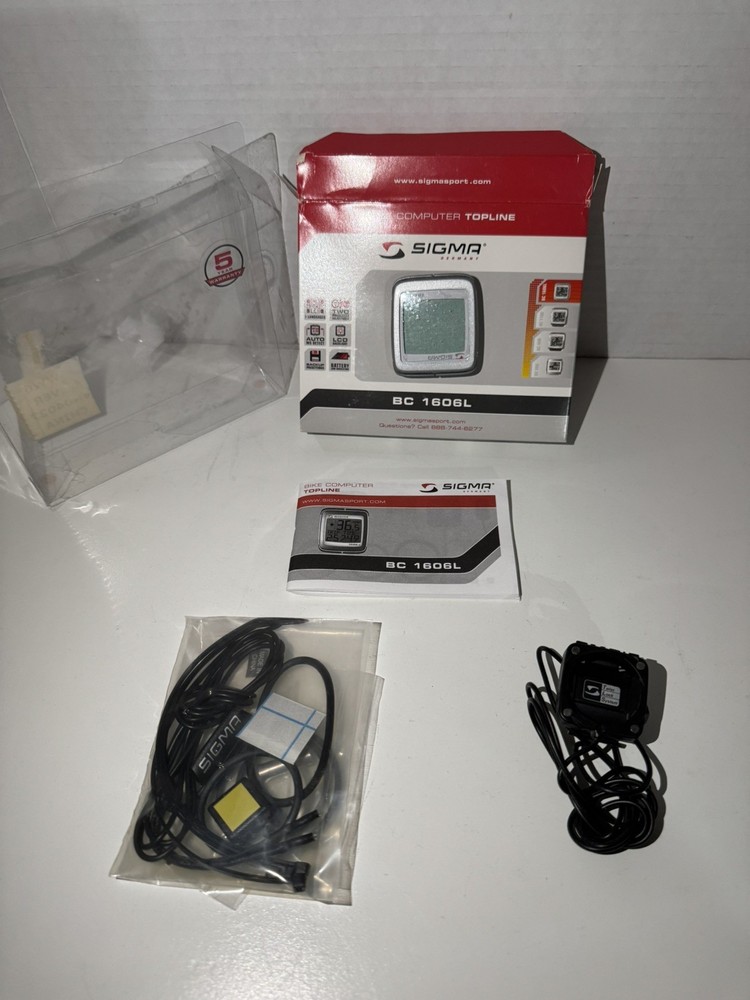 SIGMA CYCLE COMPUTER FRONT WHEEL BIKE 1 BC1606L BIKE COMPUTER WITH SENSOR KIT.