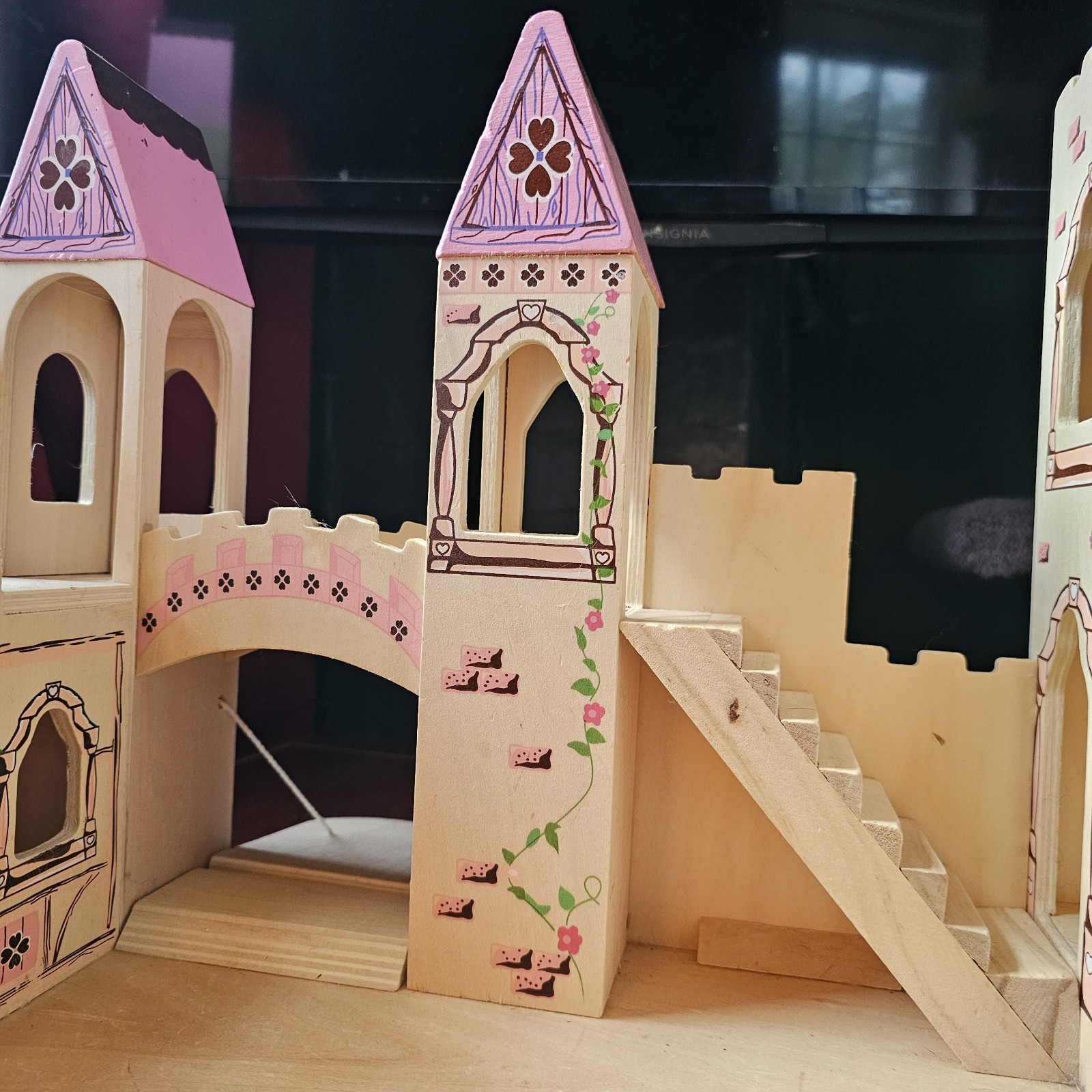 Melissa and Doug Wooden Folding Princess Castle and UNOPENED furniture and dolls