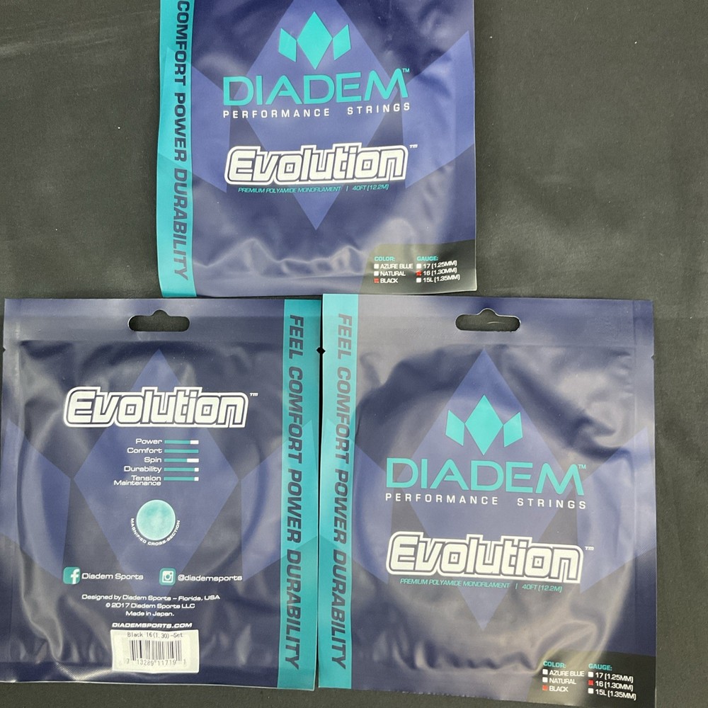 Diadem Evolution Black 16g Tennis String