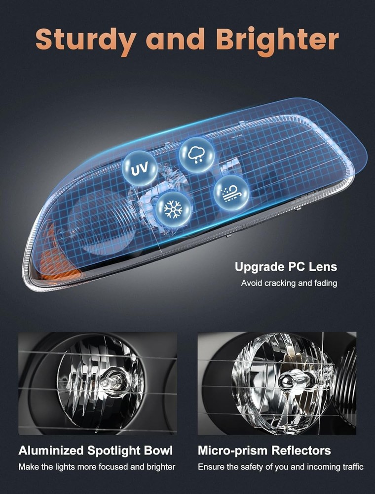 Mack Headlight Assembly Vision Granite Black