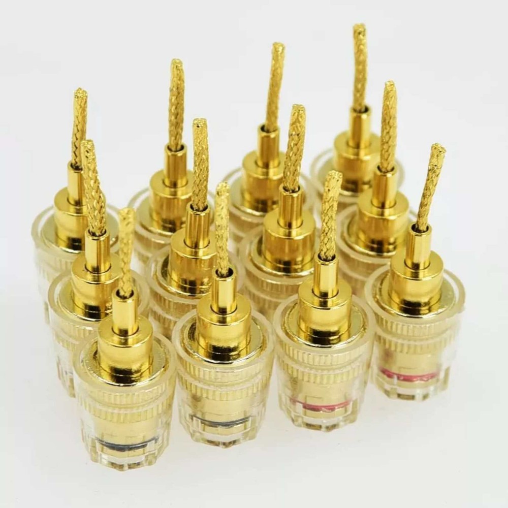 4Pcs 4mm HIFI Cable Banana Adapter Plug Pin Interface(2mm) Connector Replacement
