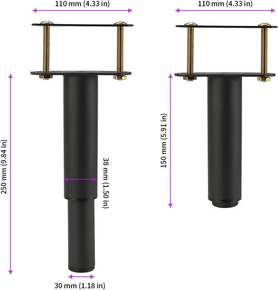 2 Pcs Adjustable Height Center Support Leg for Bed Frame, Bed Frame Support Leg