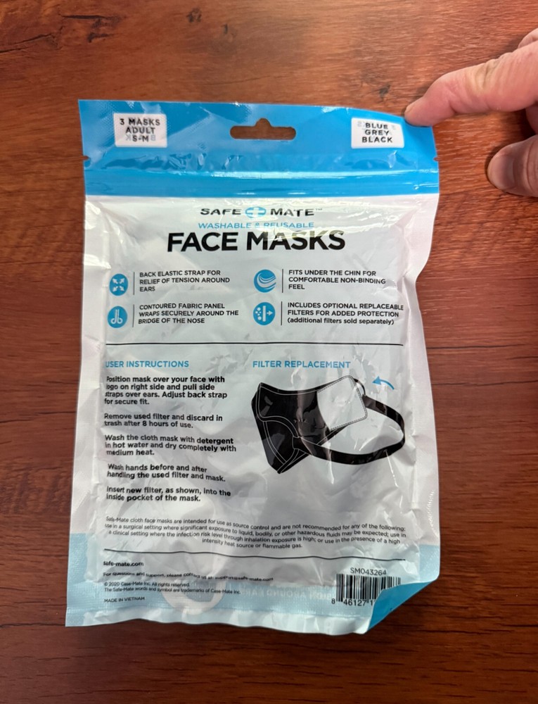 Washable Reusable Face Mask Double Layer 3 pack