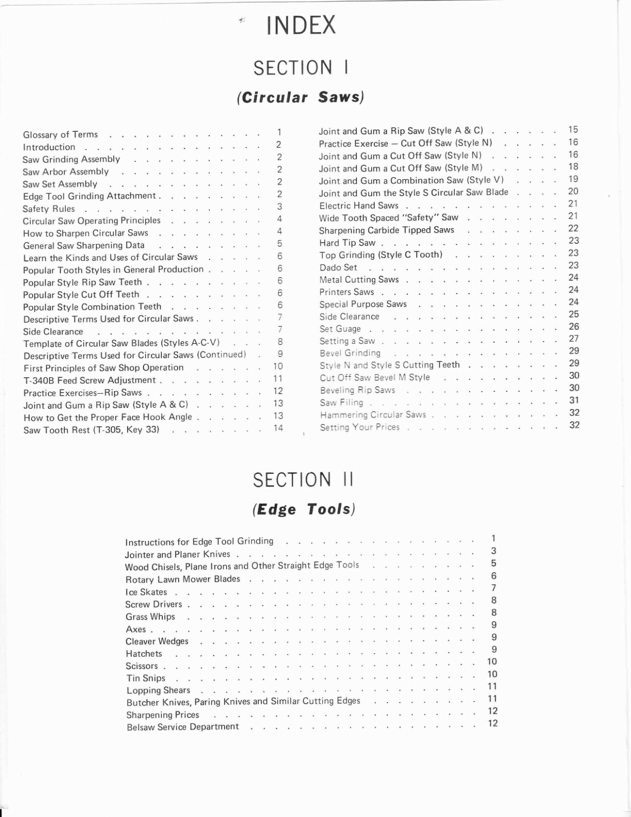 Operator Instruction Manual Foley Belsaw Model 1055 Sharp-All