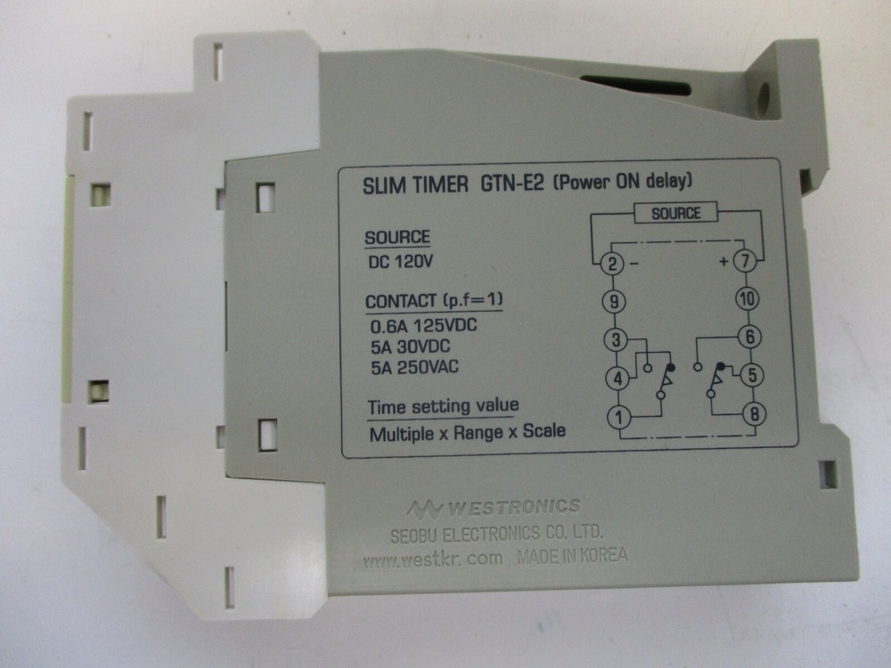 WESTRONICS ELECTRONIC MICOM TIMER SLIM TYPE GTN-E2 DC120V POWER ON DELAY