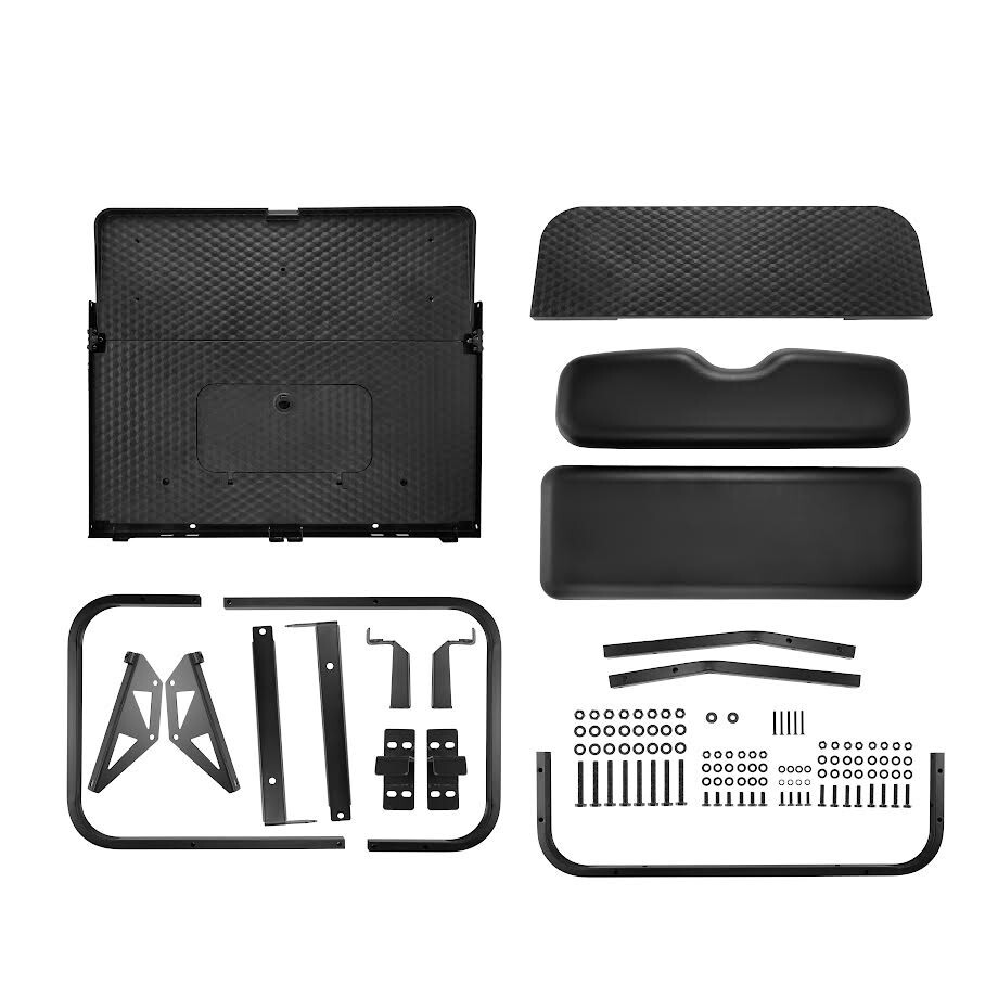 EZGO RXV Rear Flip Seat Kit (Black Cushions) (2008+)
