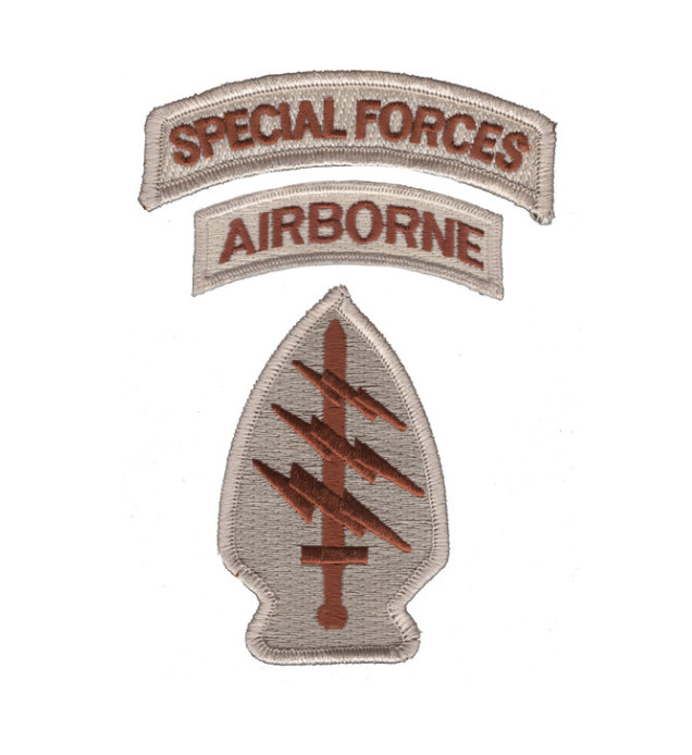 4.5" DESERT ARMY SPECIAL FORCE SSI PATCH TAB EMBROIDERED PATCH