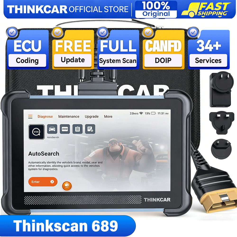 ThinkScan 689 OBD2 Diagnostic Scanner Key Fob Programmer CANFD/DOIP 35+Services