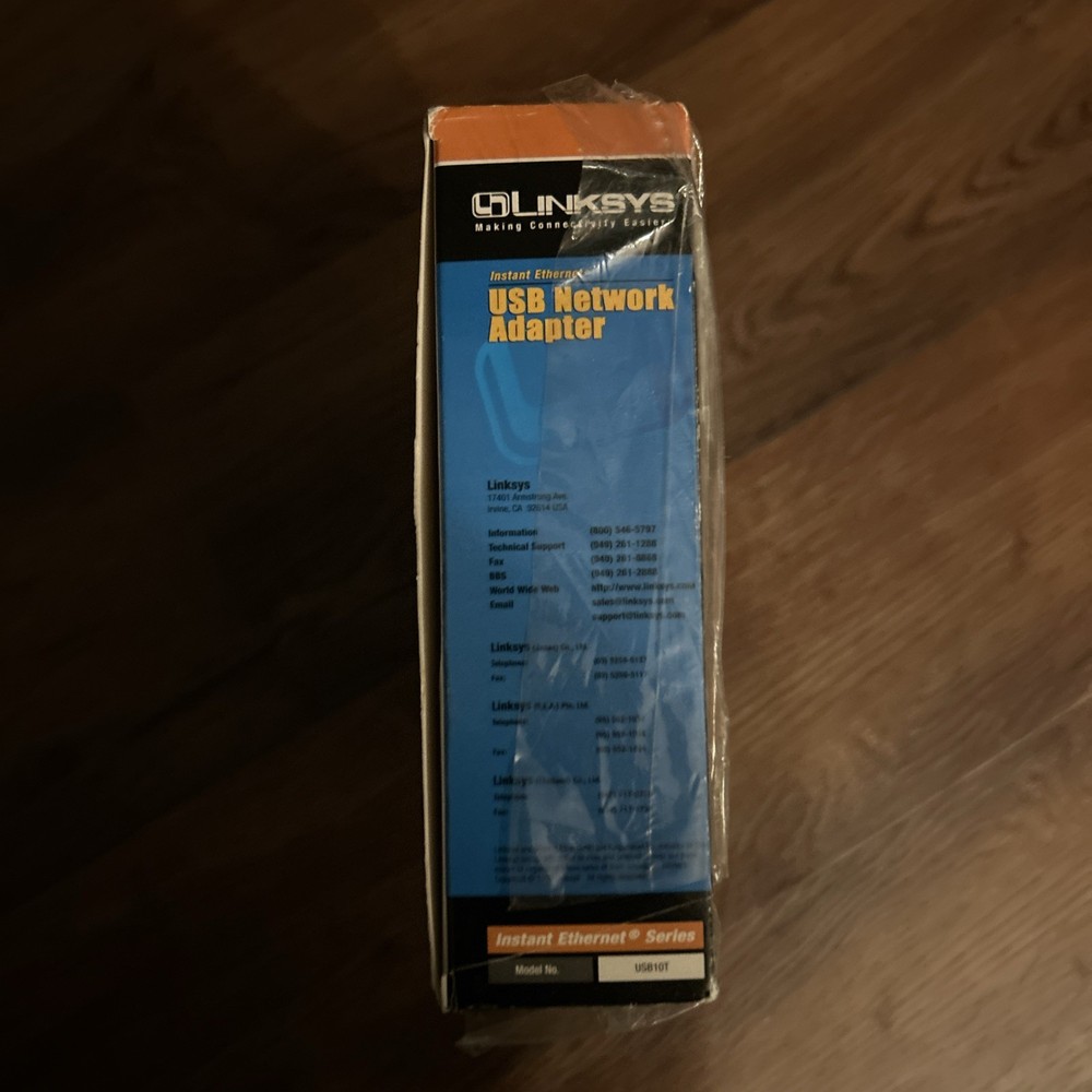 Linksys USB Network Adapter Model No. USB10T Cable DSL Compatible Ethernet