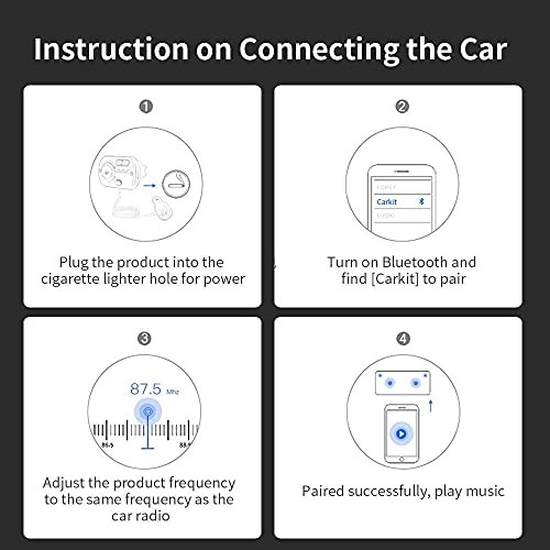 FM Transmitter Bluetooth 5.0 Hands-Free Car Kit with Quick Charge QC 3.0 Car