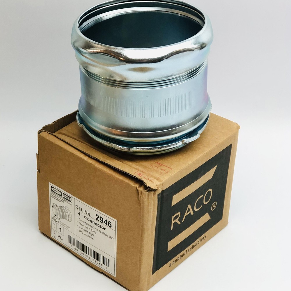 RACO 2946 4" CONNECTOR COMPRESSION TYPE FOR STEEL EMT