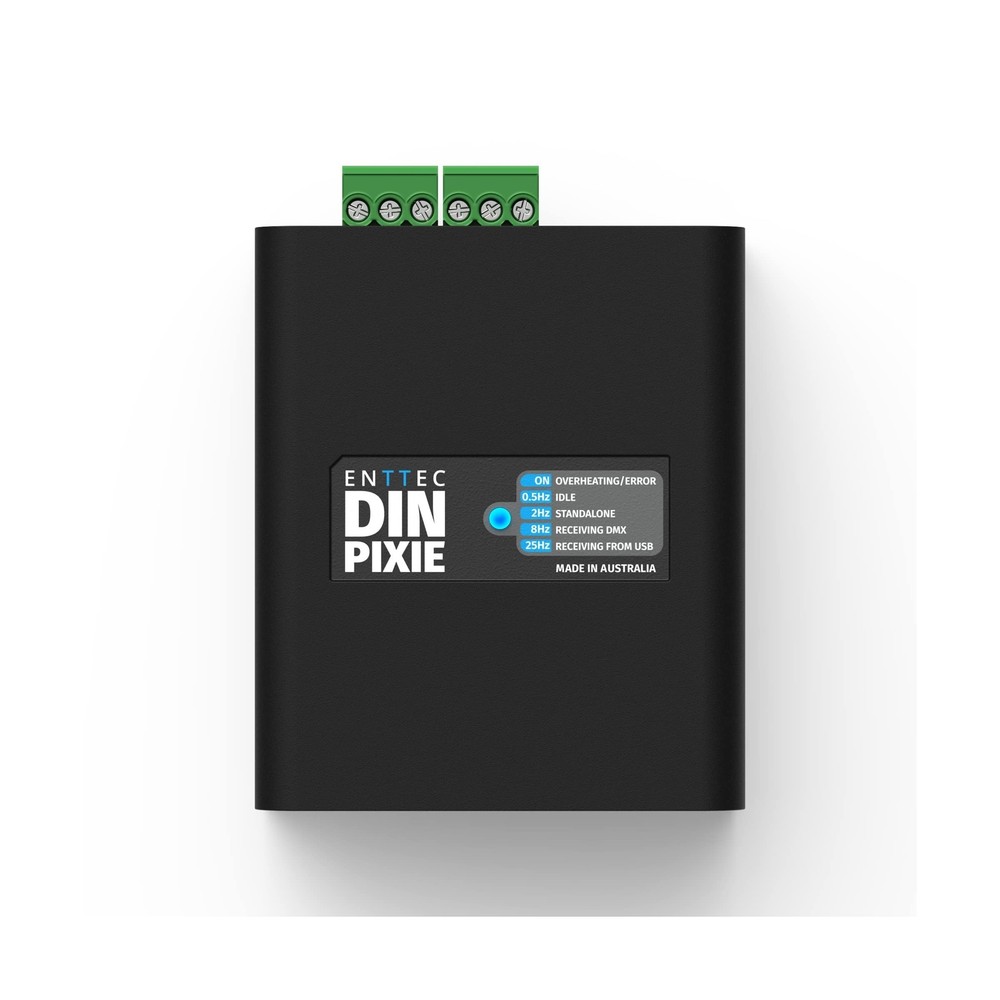Enttec Din Pixie 73539 2-Universe DMX LED Pixel Controller, Black