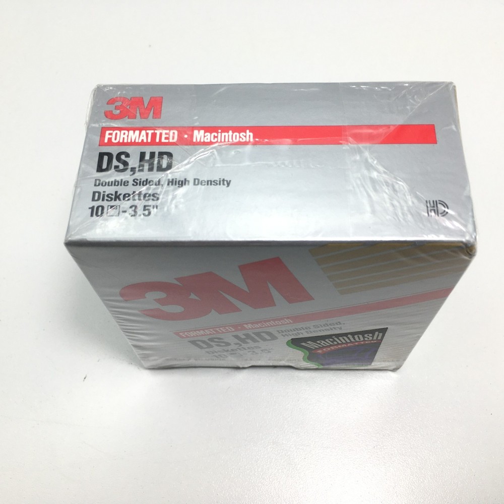 NEW 3M DSHD Diskettes Double Sided High Density 3.5" 10Pk Floppy Disk Mac Format