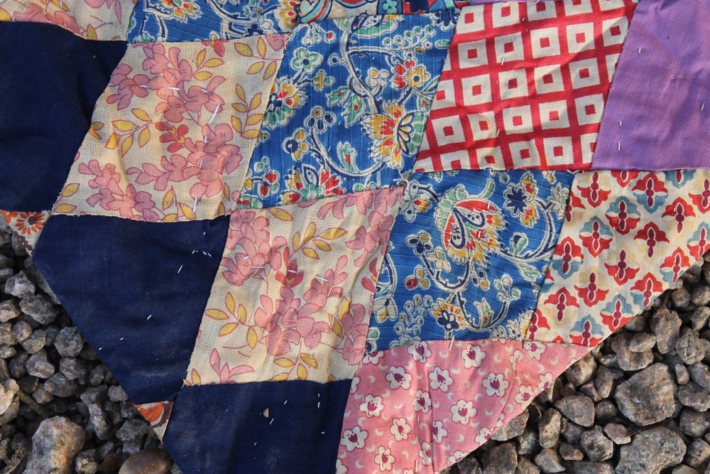 Antique Diamond Patchwork Quilt RARE