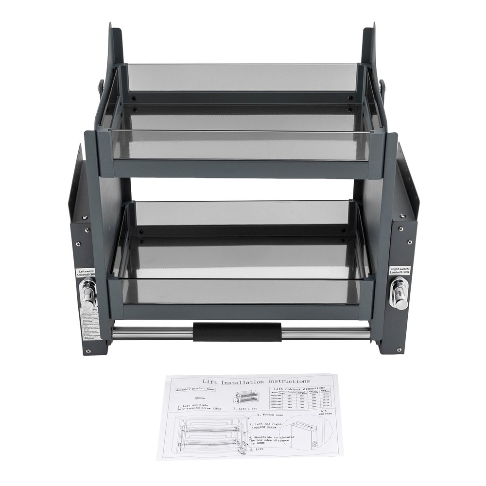 2-tier Pull-Out Cabinet Shelf Drop Down Shelf Pull-Down Lift for Kitchen Cabinet