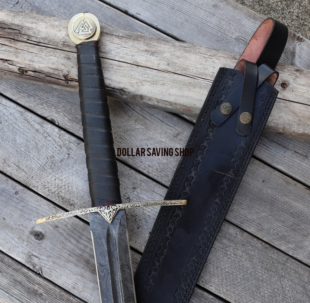 Einherjar Blade of Valhalla Damascus Steel Viking / Norse Inspired long sword.