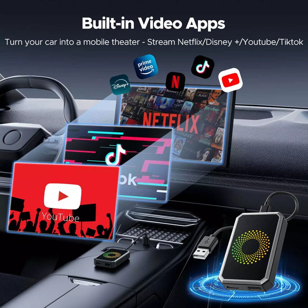 3 In 1 Android12 Wireless CarPlay AI Box Adapter/Android Auto-Multimedia Adapter