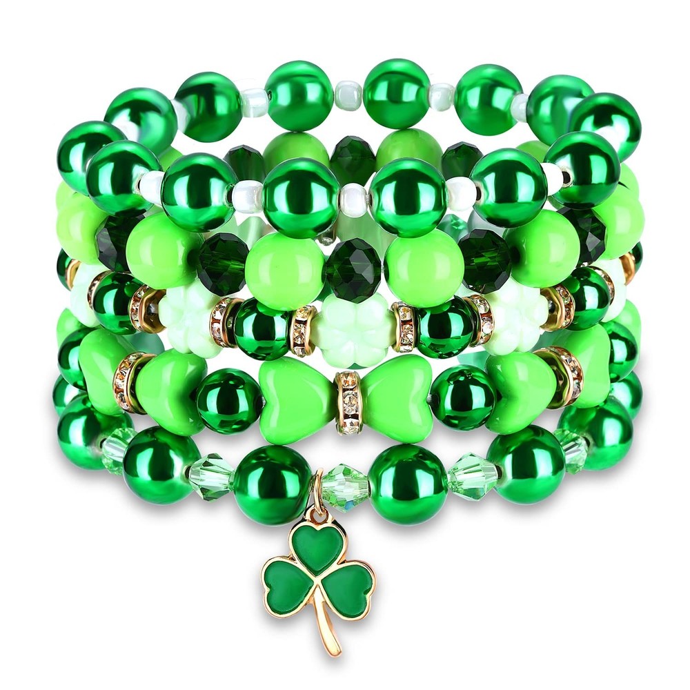 5 Pack Beaded Bracelet Stackable Christmas Thanksgiving St. Patrick’s Day