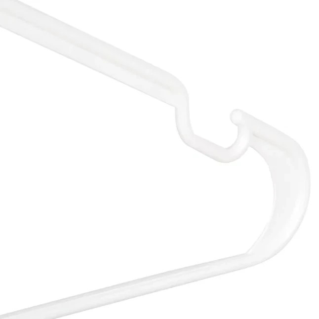 Heavy-Duty Non-Slip Plastic Clothes Hangers with Double Hooks White 10 Pack