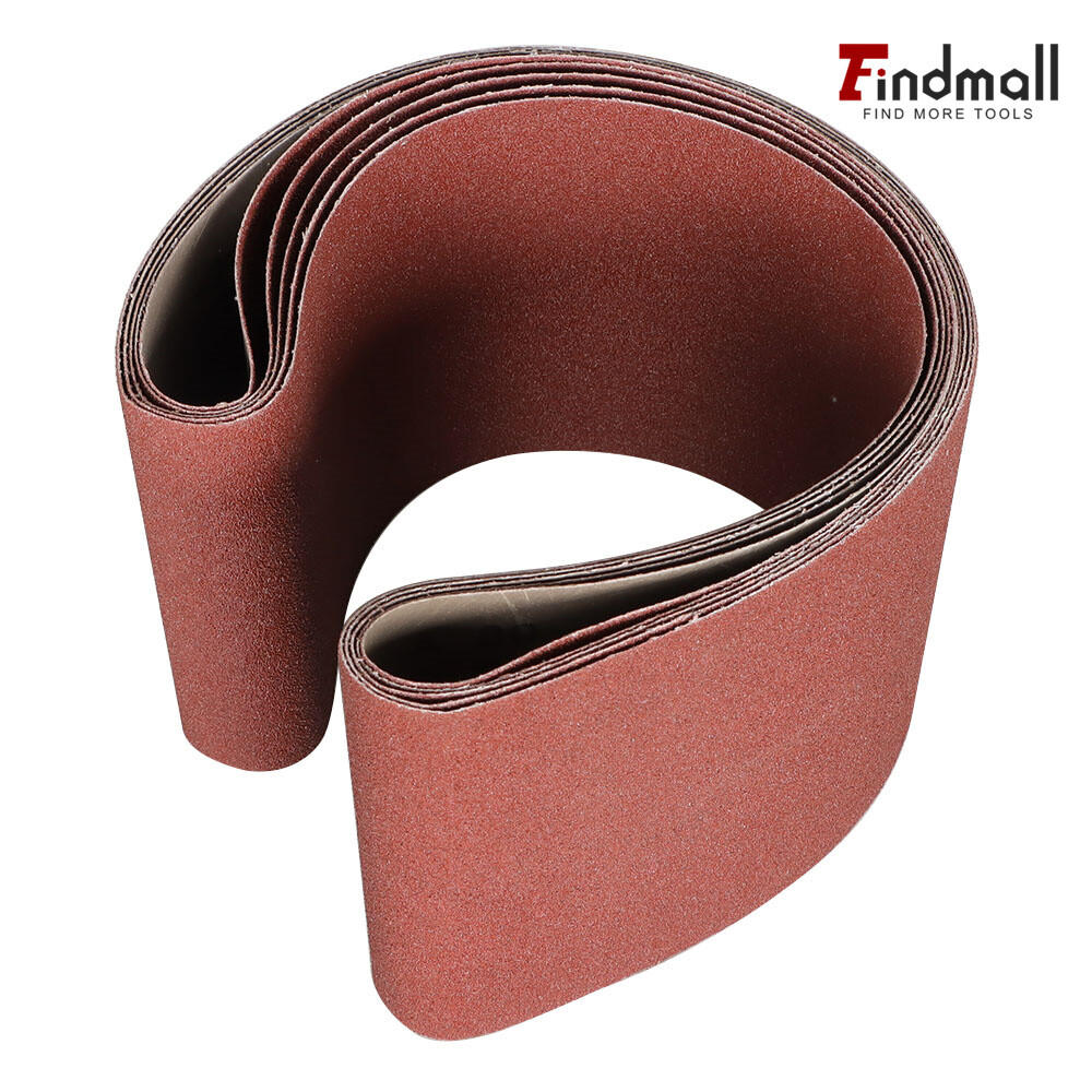 Findmall 5 Pack 6" X 48" 80 Grit Premium Aluminum Sanding Belts