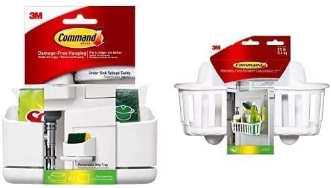 3M Command Under Sink Organizer Set (1 Storage Caddy, 1 Sponge Caddy, 4 Small...