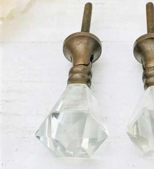 Brass Drawer Pull Handle Teardrop Glass Diamond Crystal Cabinet Knobs Hardware