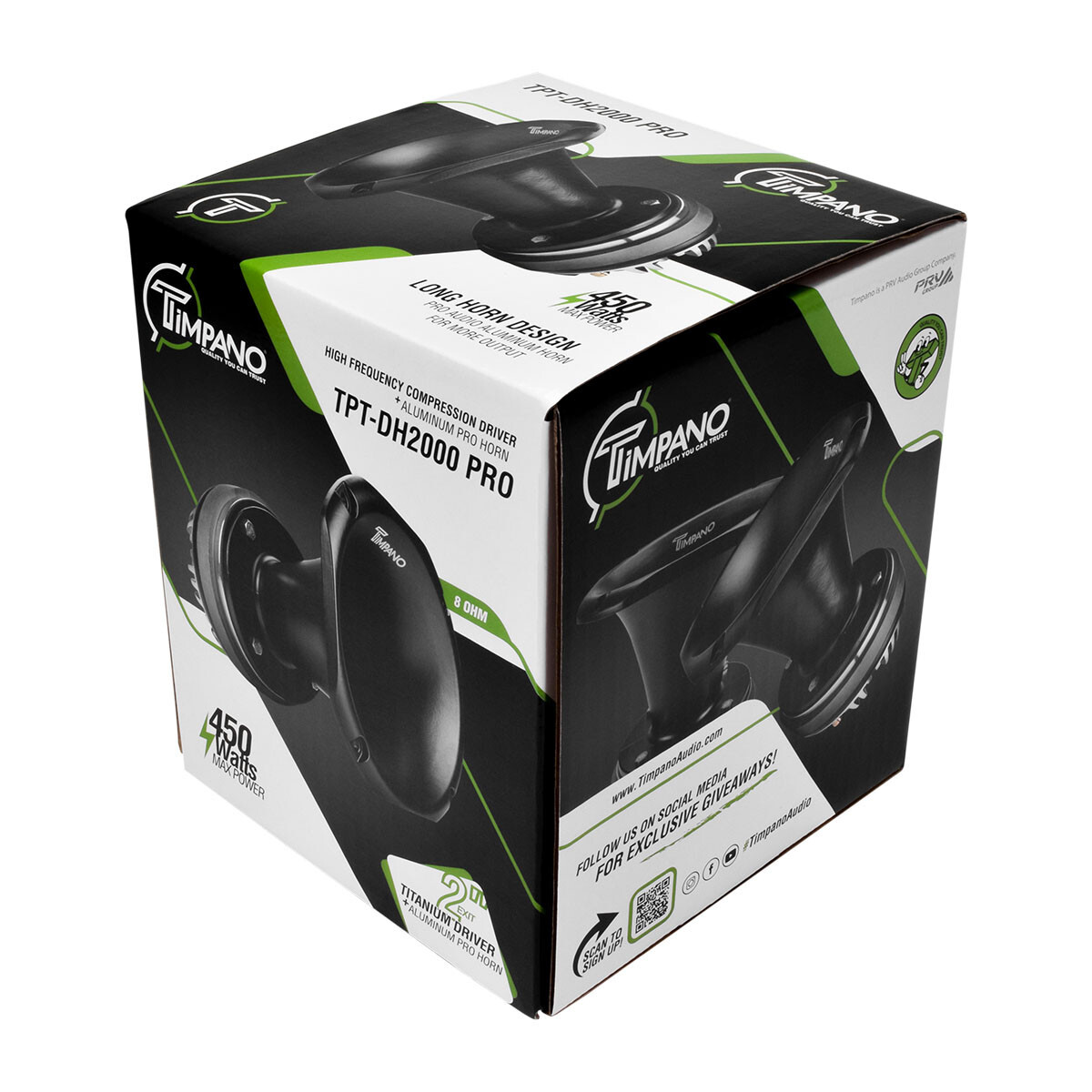 (2) TIMPANO TPT-DH2000 PRO 450W 8 OHM 2" EXIT ALUMINUM HORN + TITANIUM DRIVER