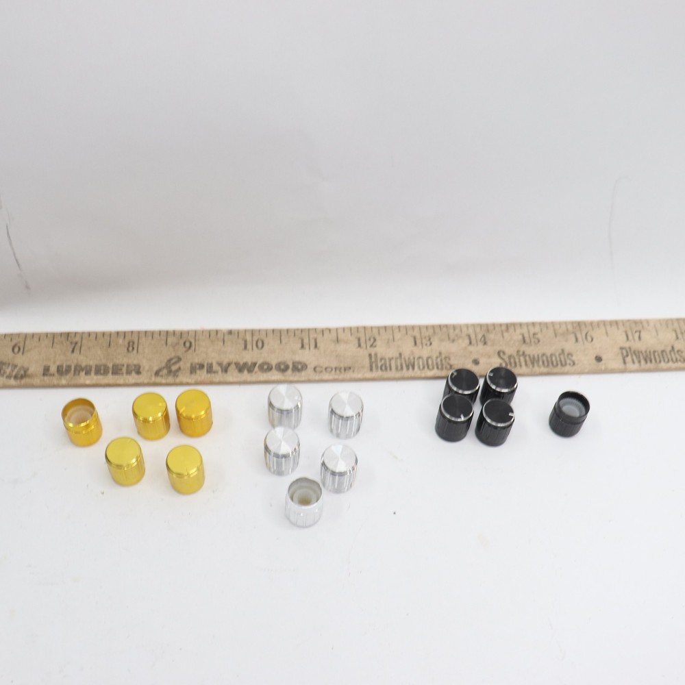 (15-Pk) Rotary Encoder Knobs Silver/Black/Gold