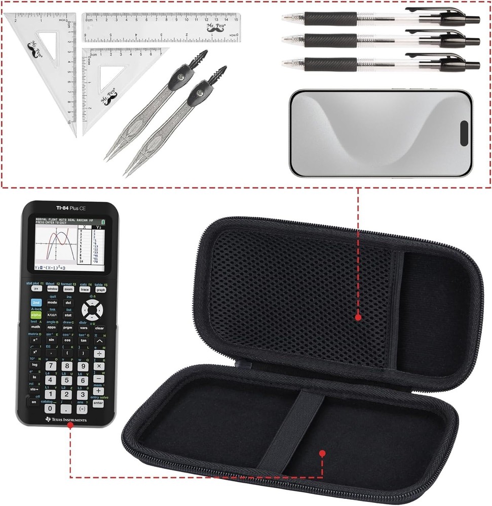 Versatile Hard Case Compatible with TI-84 Plus & Nspire Calculators - Black