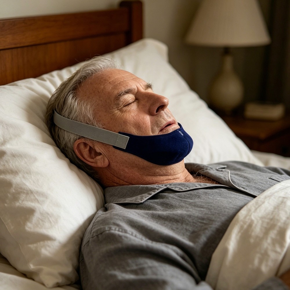 Snoring Chin Strap Comfortable Adjustable Sleep Solution for Better SleepQuality