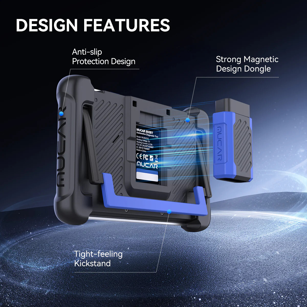 MUCAR 892BT Car Bidirectional Auto Scanner All System Diagnostic Tool Key Coding