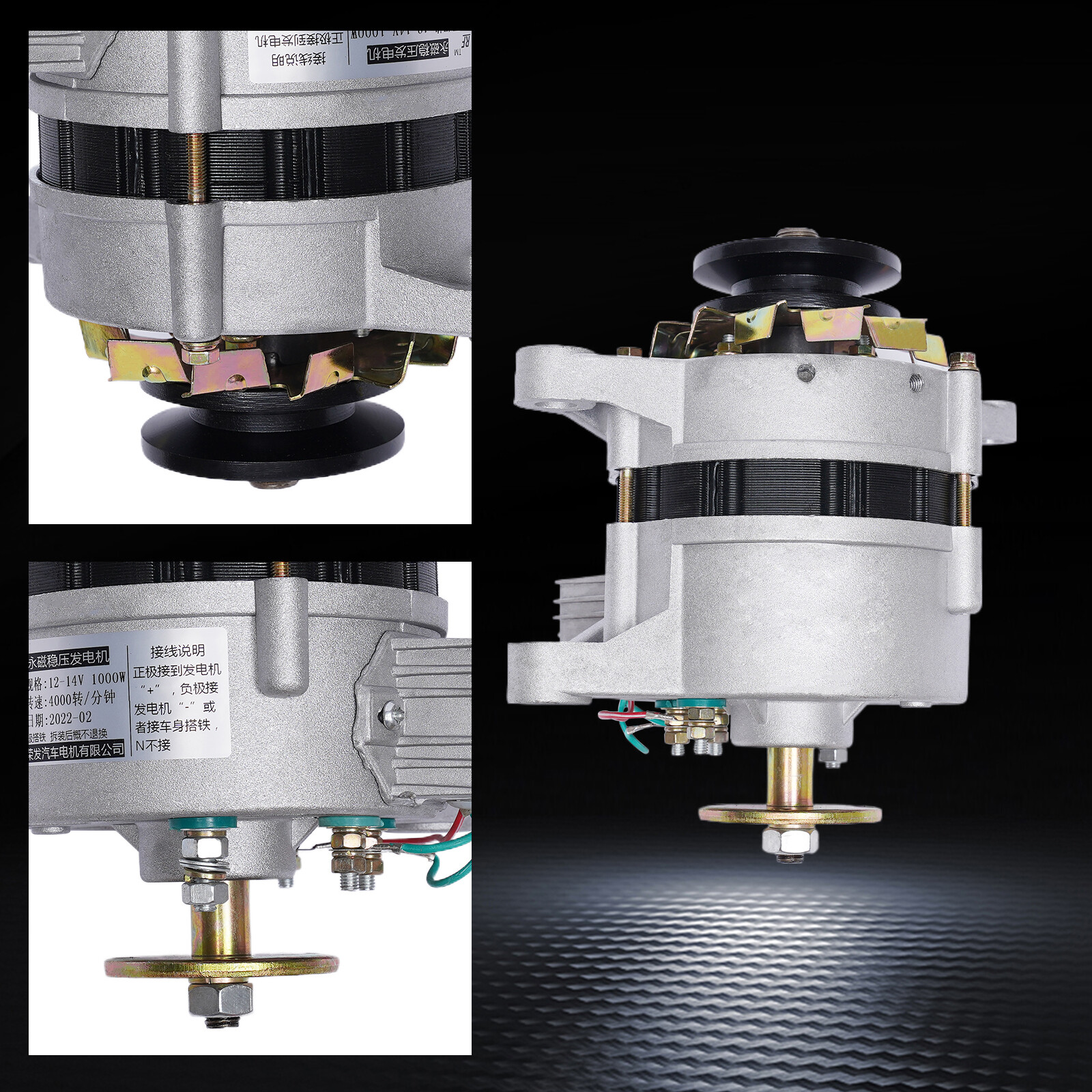 1KW PMA Permanent Magnet Generator AC Brushless Low Rpm Alternator Double Wheel