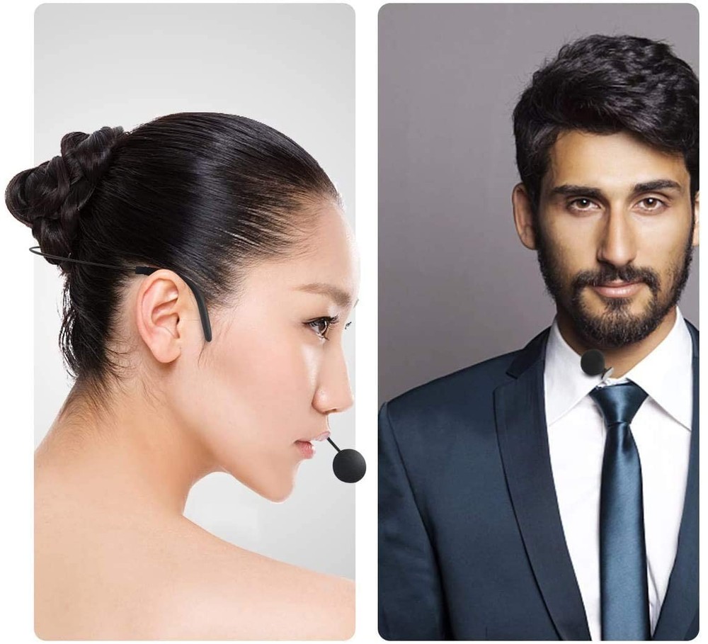 HOTEC Replacement Headset Microphone with 3.5mm Locking Screw Plug, Black