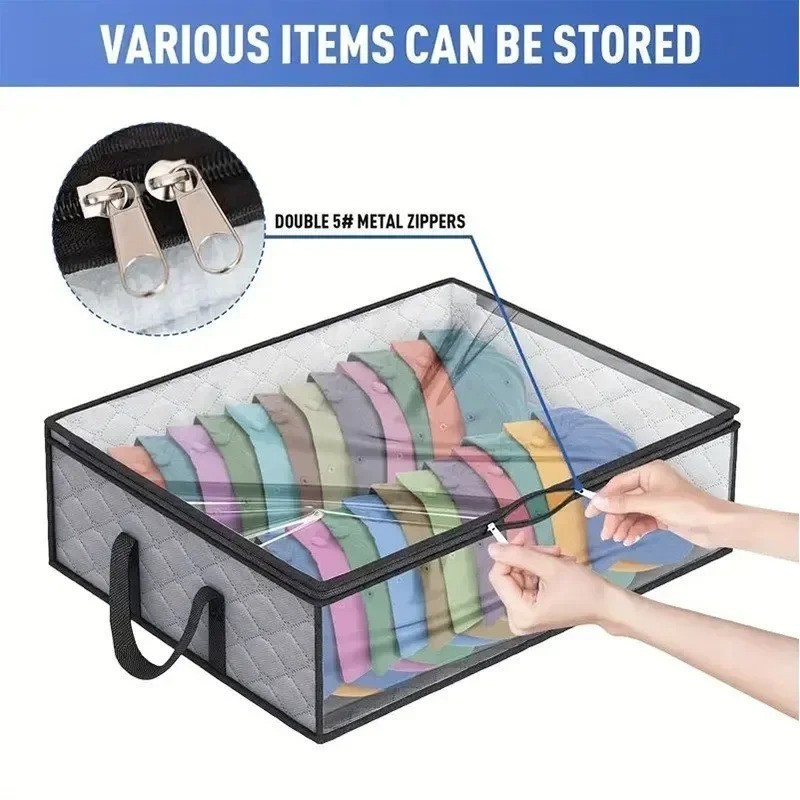 Collapsible Baseball Cap Storage Box, Large Capacity Multifunctional Hat Bag, Ca