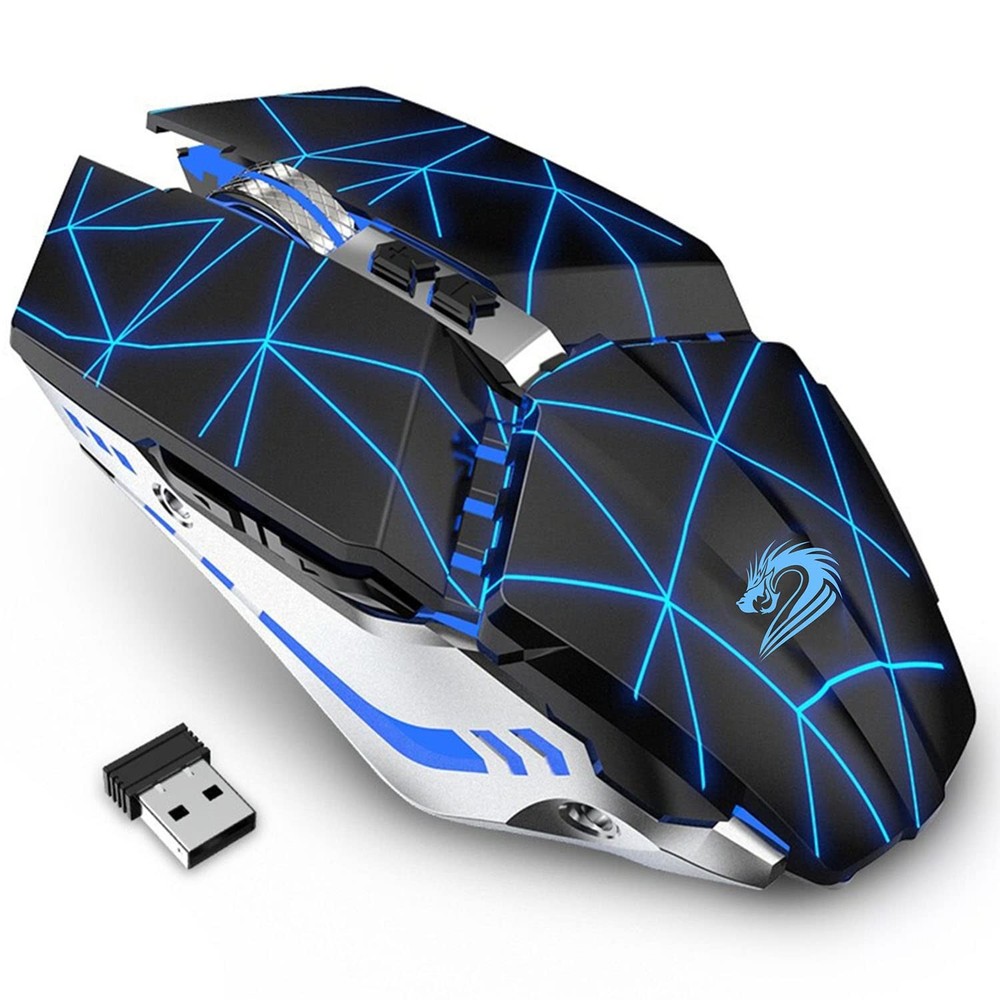 T12 Wireless Gaming Mouse Rechargeable, 2.4G Silent Optical Wireless Computer...