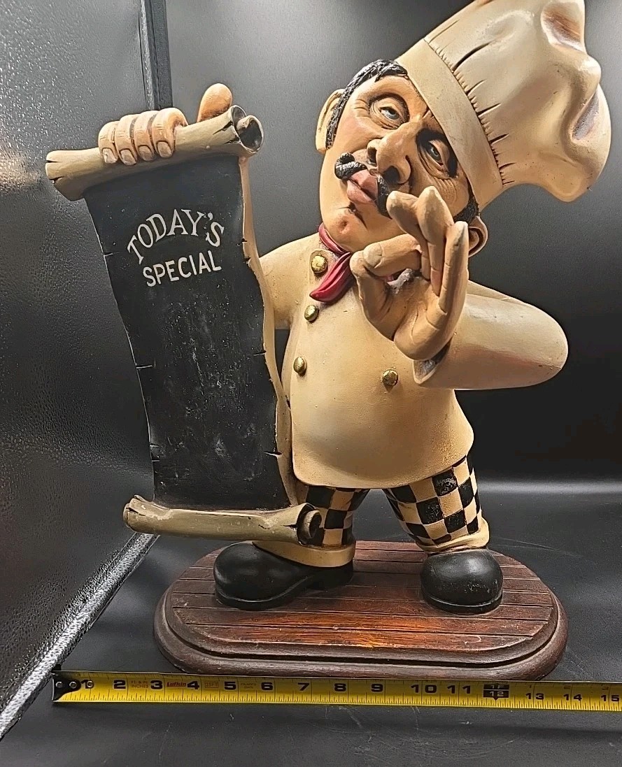 Peter Mook Pastry Cook Menu Display Chalkboard Restaurant Decor 18 inches Tall