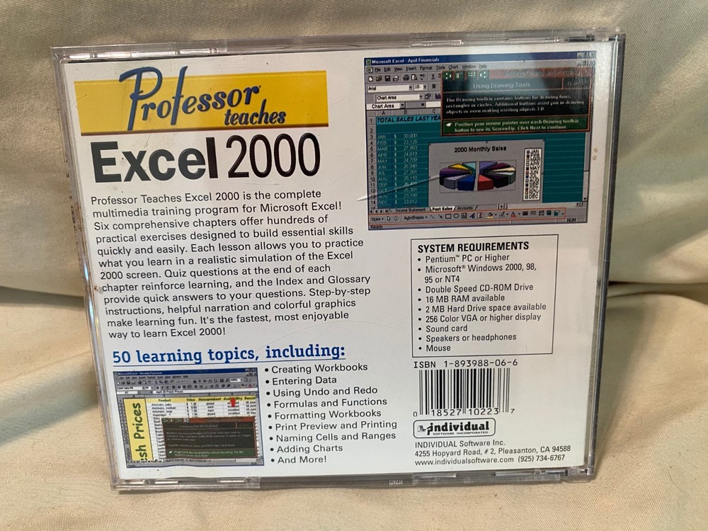 Professor Teaches Windows Word Excel PowerPoint Front Page 2000 Training CDs Set