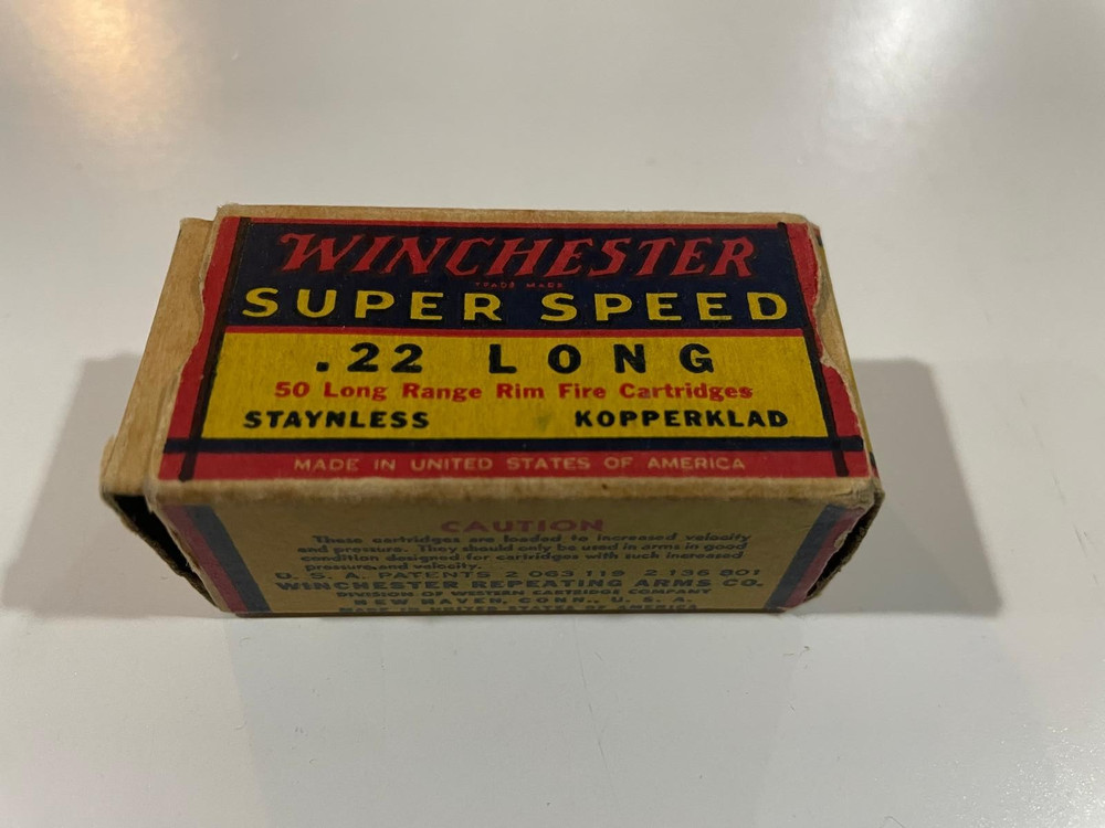 Winchester Super Speed Kopper Klad 22 Long,  EMPTY Ammo Box