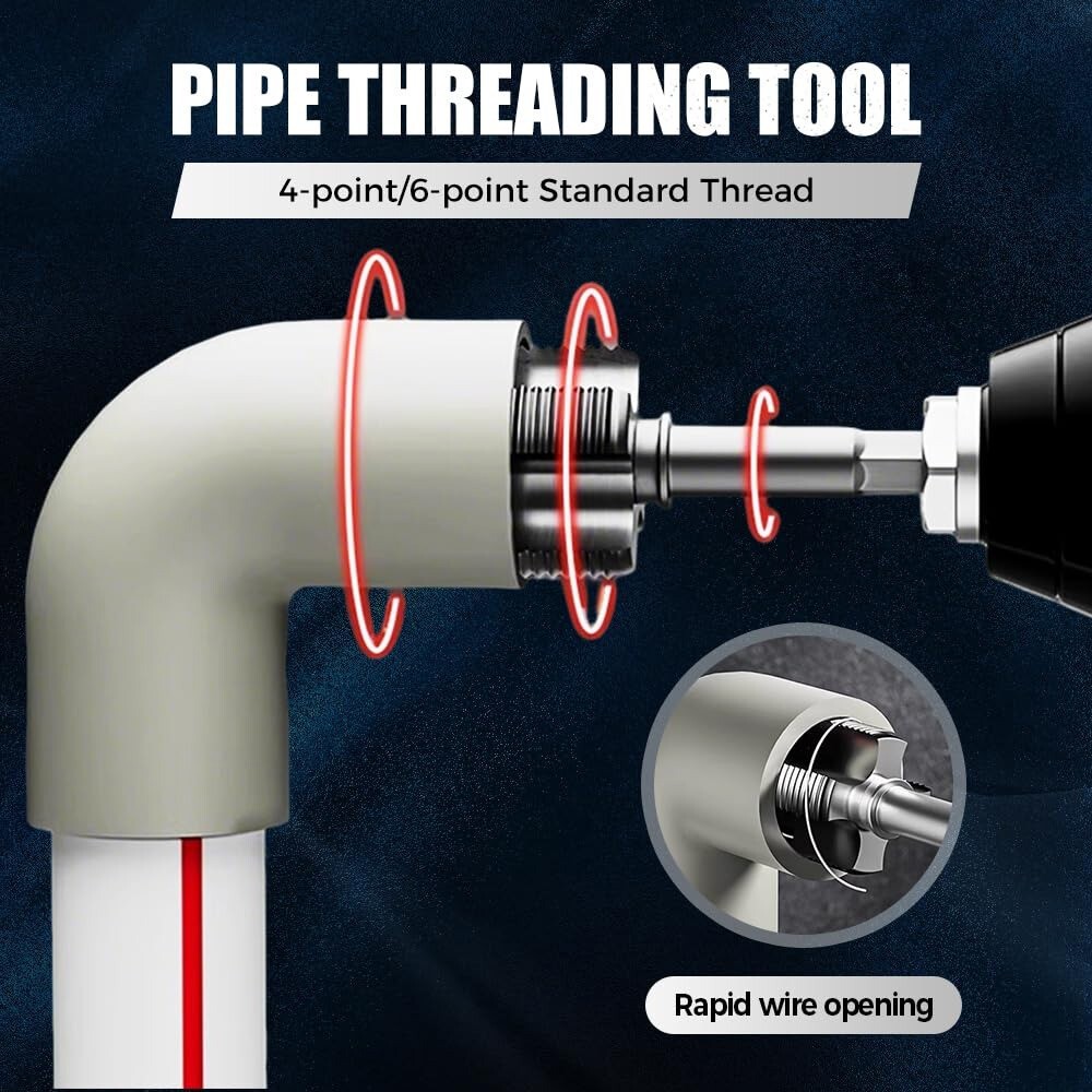 PVC Pipe Threader Cutting Kit Integrated Internal & External Pipe Threading-Tool