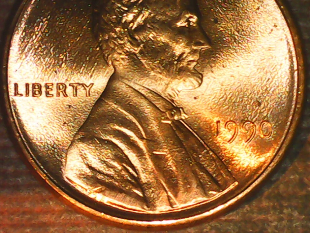 1990 Penny Die Crack Reverse