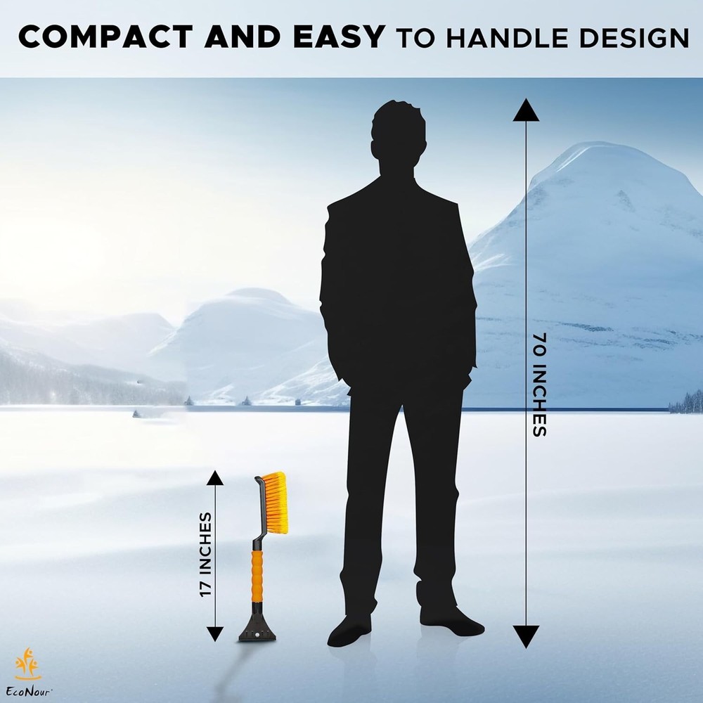 17" Snow Brush & Ice Scraper for Car Windshield
