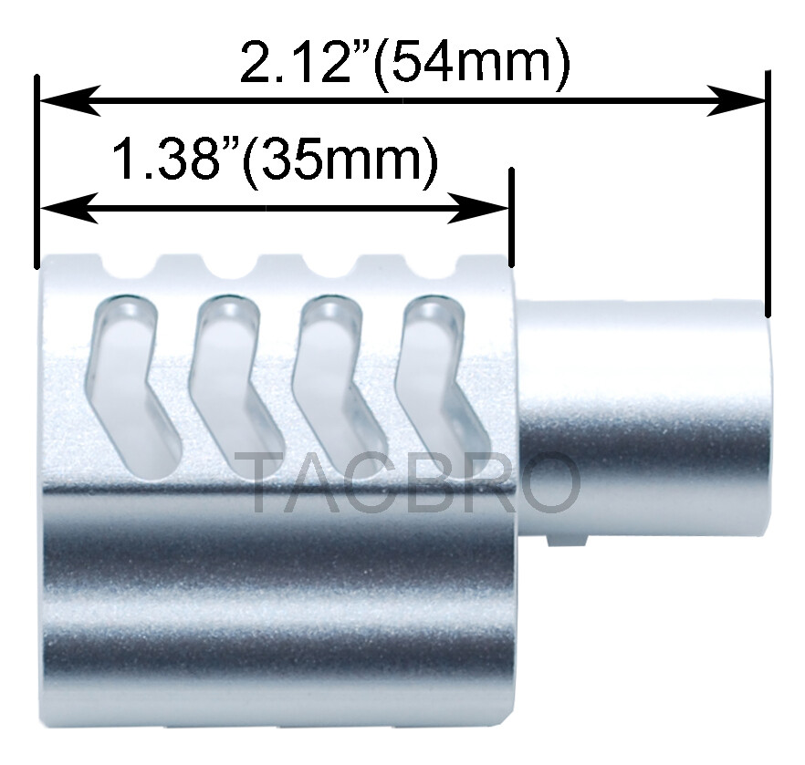 Silver Anodized Aluminum 1911 .45ACP Muzzle Brake Type-A