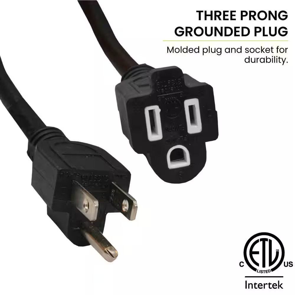 25 Ft. 16/3 Heavy Duty Extension Cord - Black