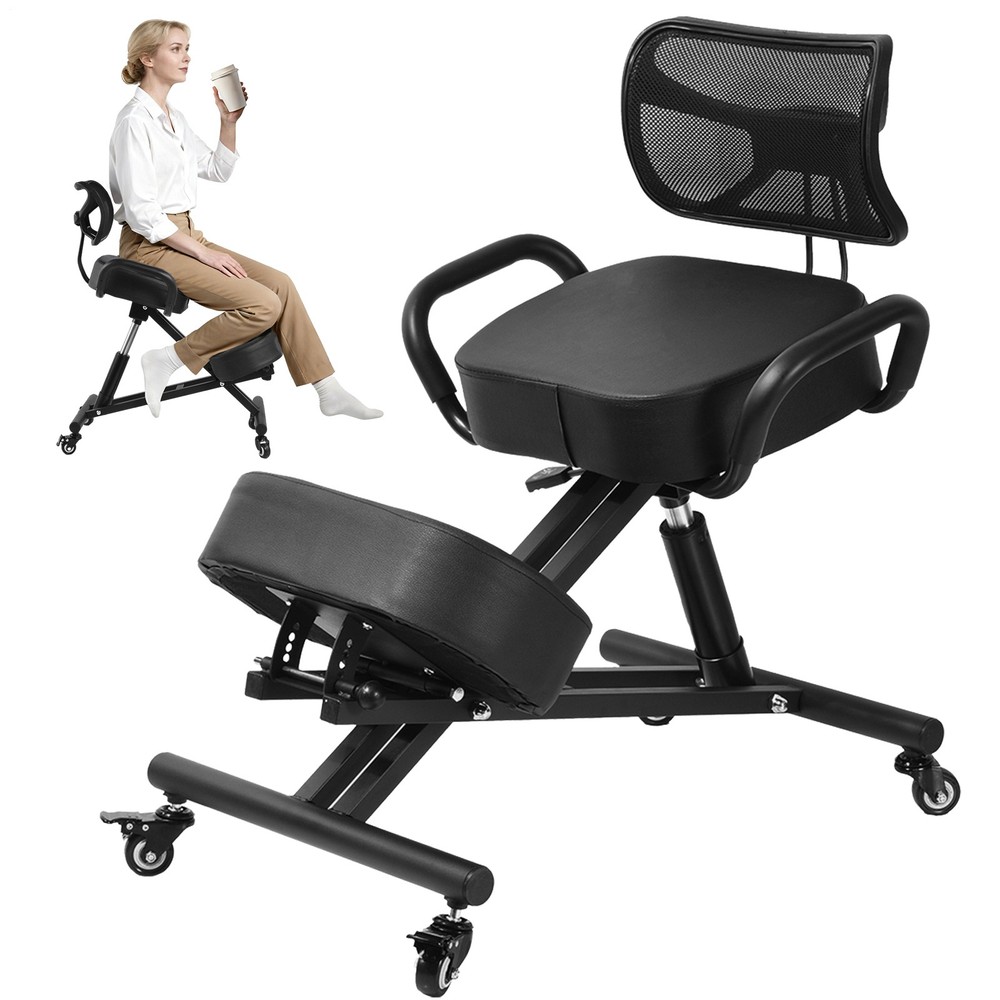 Ergonomic Kneeling Chair with Back Support, Black