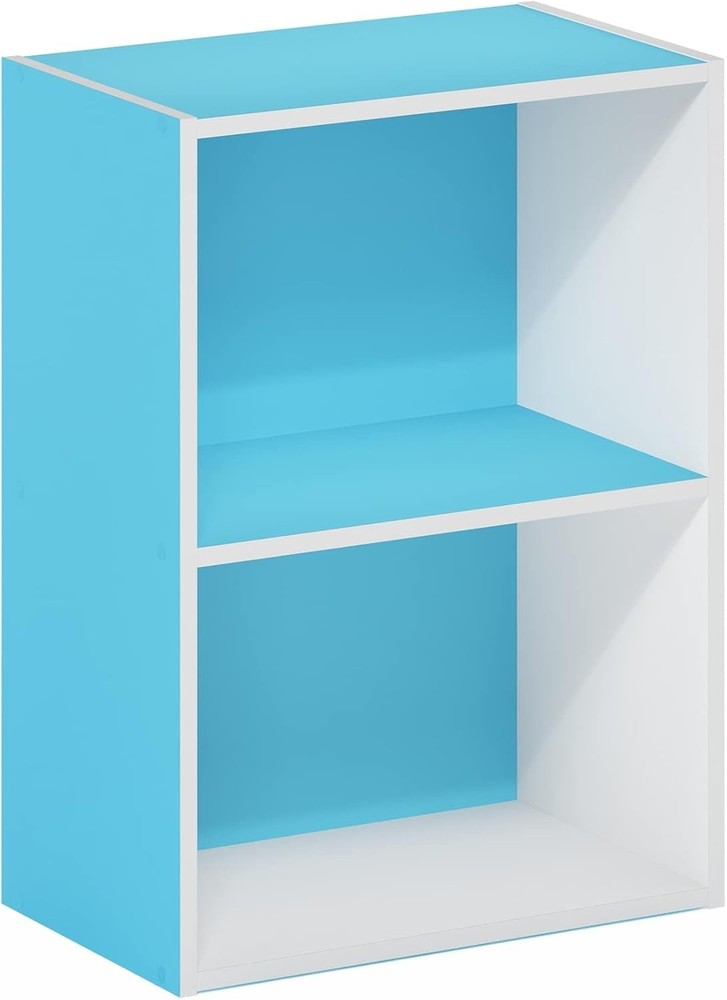 Luder Bookcase / Book / Storage 2-Tier Light Blue/White